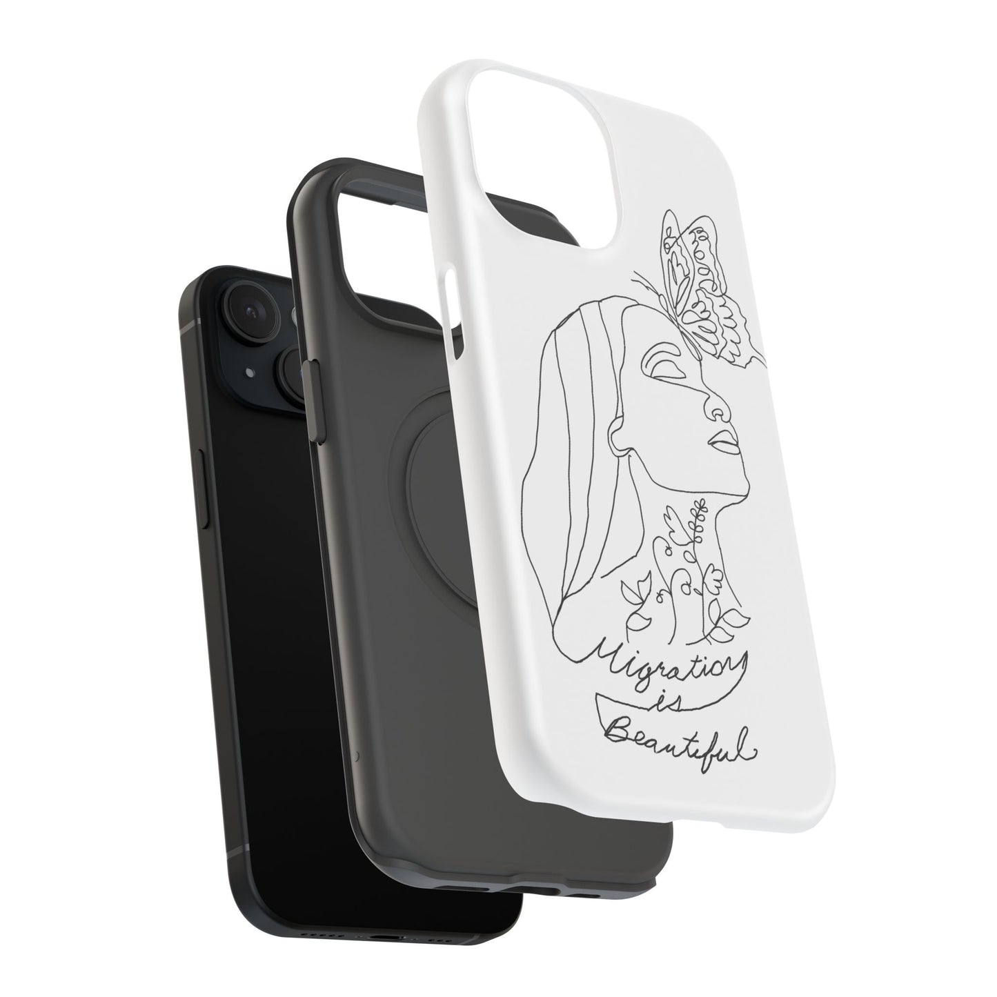 Elegant Impact-Resistant Phone Case - Migration is Beautiful Design, Cute Phone Cover, Butterfly Art, Unique Gift, Eco-Friendly Cell Case