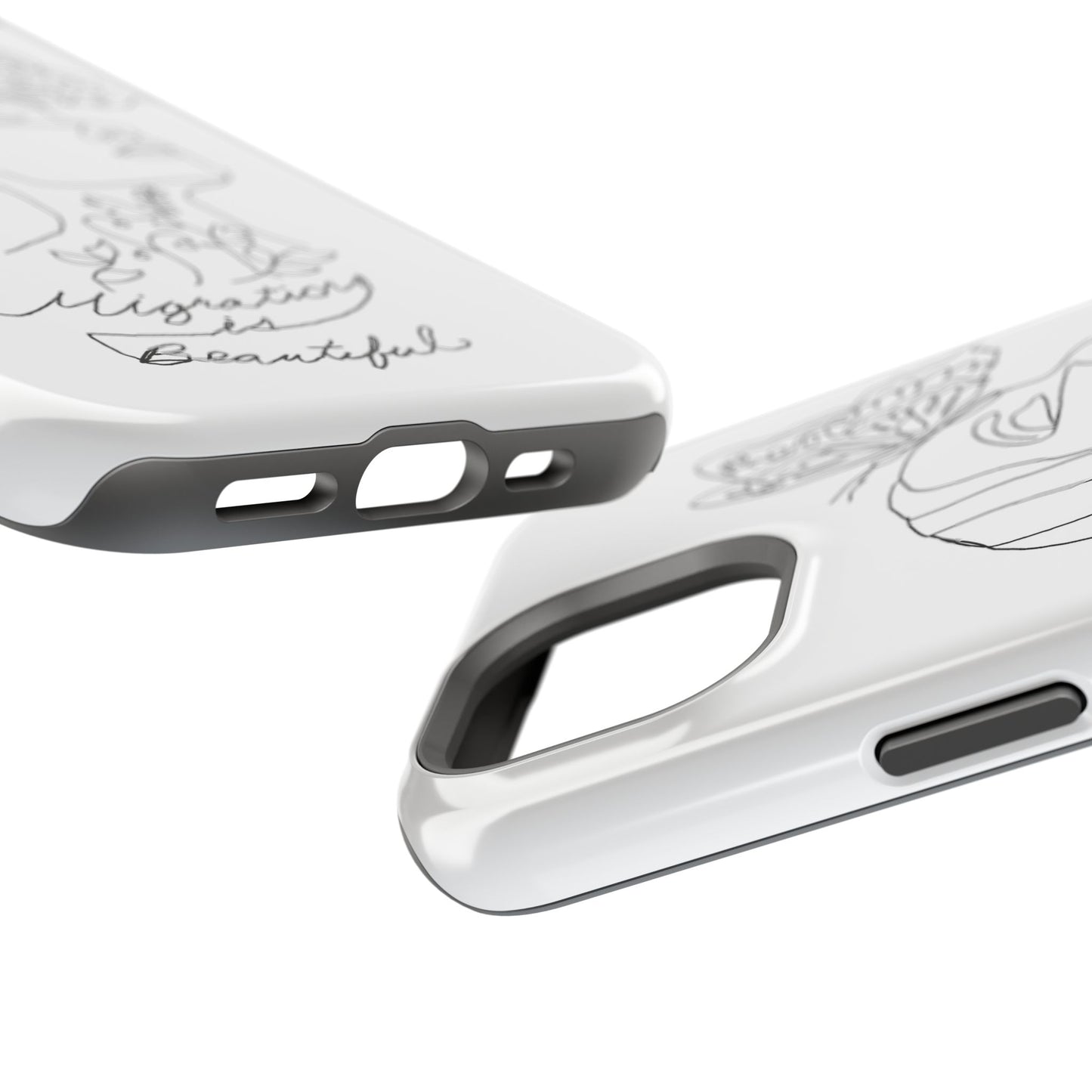 Elegant Impact-Resistant Phone Case - Migration is Beautiful Design, Cute Phone Cover, Butterfly Art, Unique Gift, Eco-Friendly Cell Case