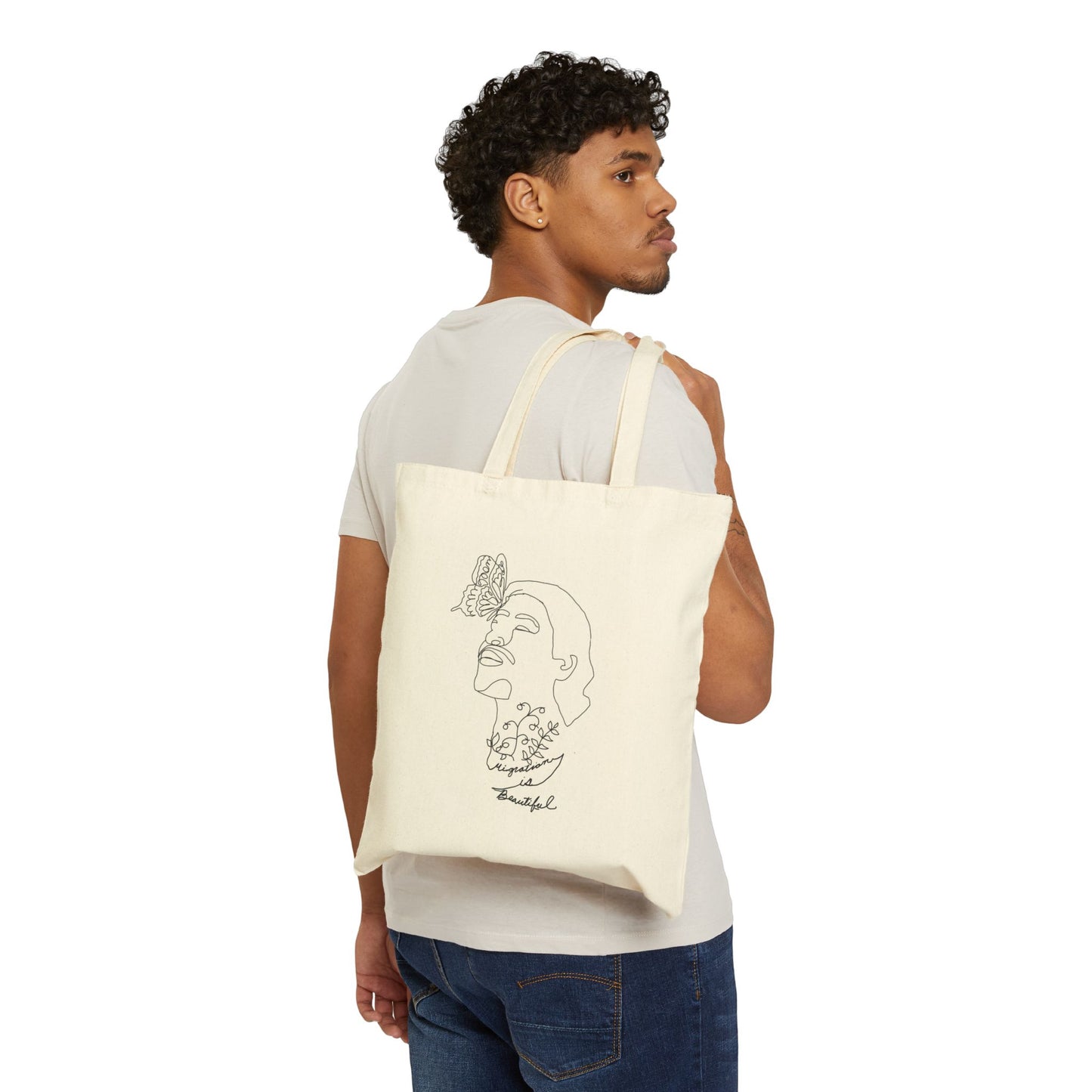 Artistic Cotton Canvas Tote Bag -double sides