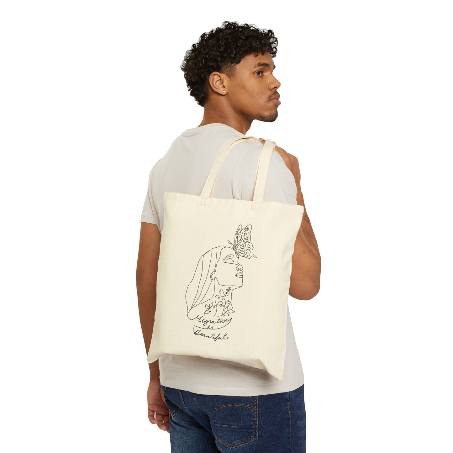 Artistic Cotton Canvas Tote Bag -double sides