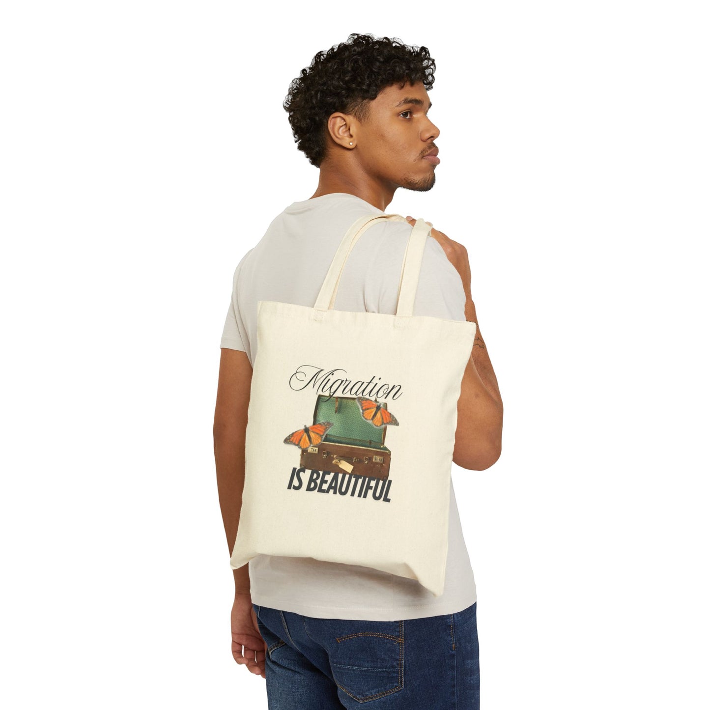 Butterfly Migration Tote Bag, Eco-Friendly Shopping Bag