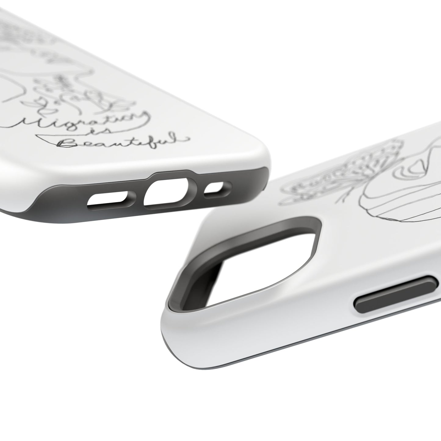 Elegant Impact-Resistant Phone Case - Migration is Beautiful Design, Cute Phone Cover, Butterfly Art, Unique Gift, Eco-Friendly Cell Case