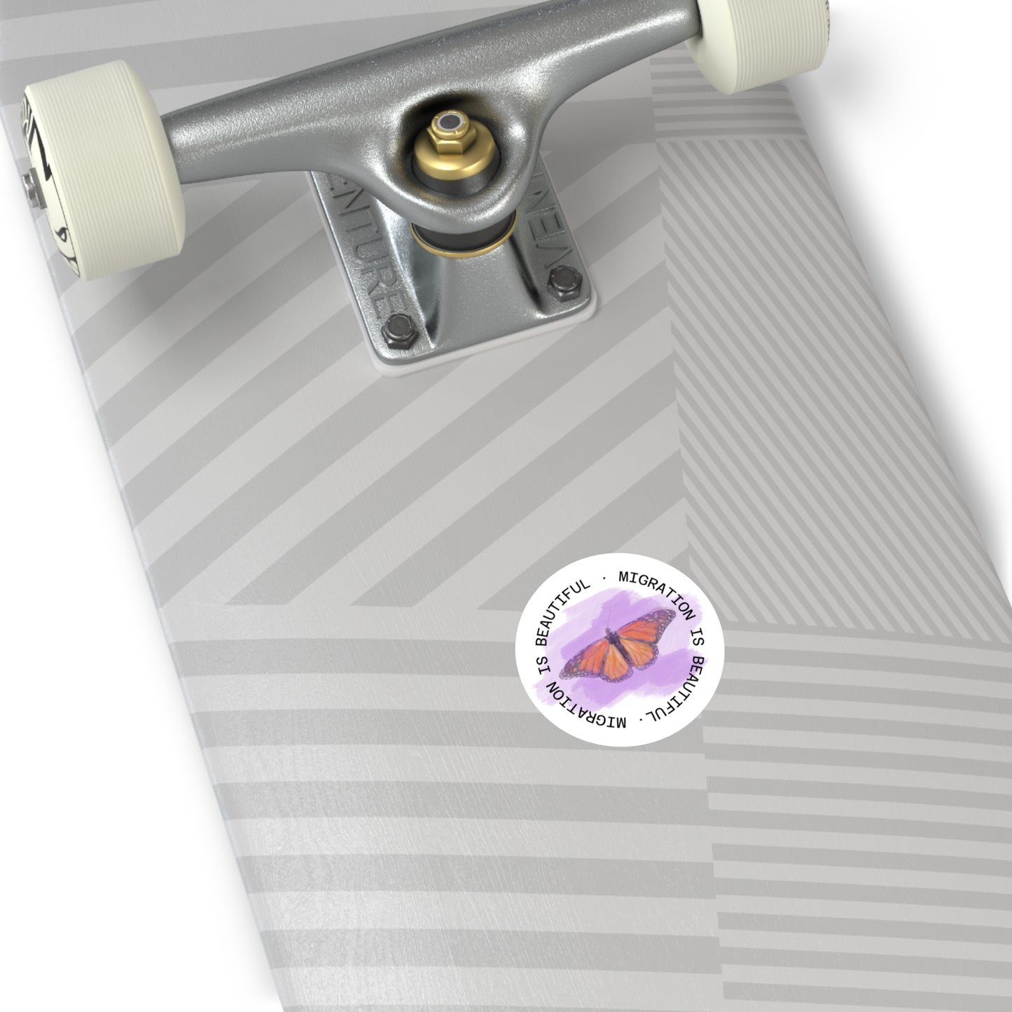 Colorful Migration Butterfly Stickers, Eco-Friendly Round Stickers for Laptops