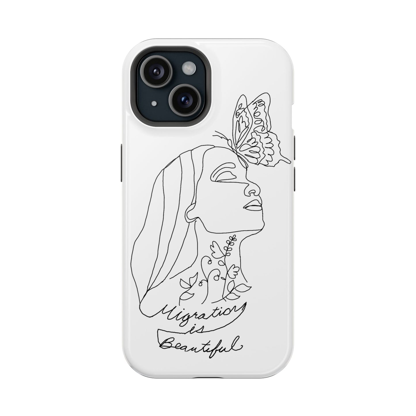 Elegant Impact-Resistant Phone Case - Migration is Beautiful Design, Cute Phone Cover, Butterfly Art, Unique Gift, Eco-Friendly Cell Case
