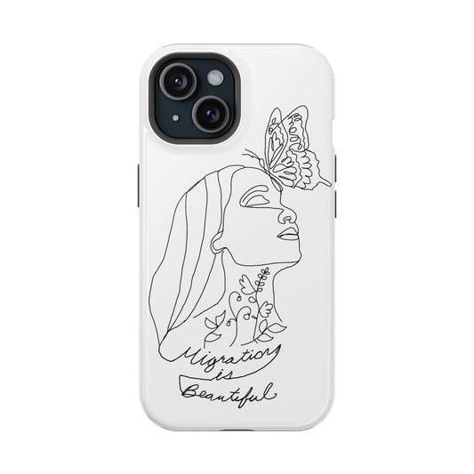 Elegant Impact-Resistant Phone Case - Migration is Beautiful Design, Cute Phone Cover, Butterfly Art, Unique Gift, Eco-Friendly Cell Case