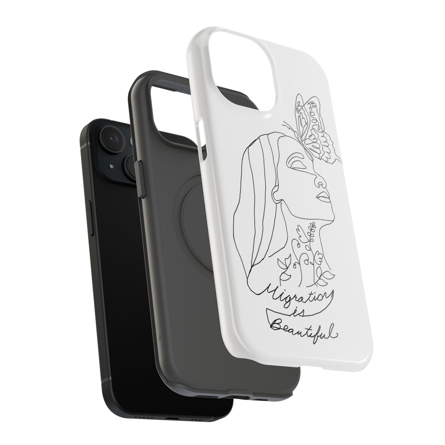 Elegant Impact-Resistant Phone Case - Migration is Beautiful Design, Cute Phone Cover, Butterfly Art, Unique Gift, Eco-Friendly Cell Case